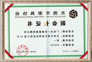 东莞市家具协会副会长证书